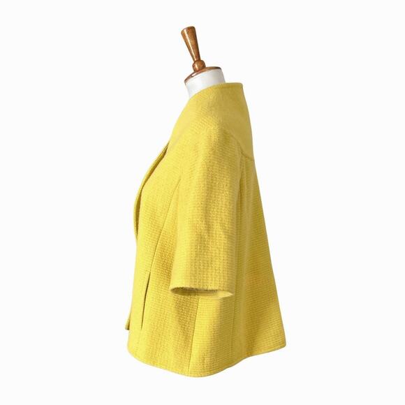 Ellen Tracy Yellow 60s-Inspired Swing Jacket – Wool Blend, Size 6 (S–M) - Picture 3 of 5